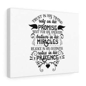 Scripture Sign Trust In His Timing Bible Verse Canvas Christian Wall Art Ready